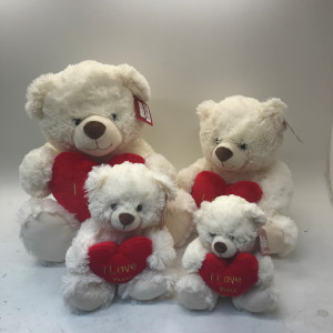 White Valentines Teddies 