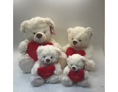 White Valentines Teddies 